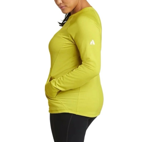 Eddie Bauer High Route Grid Fleece Pullover Chartreuse M NWT - Picture 2 of 10